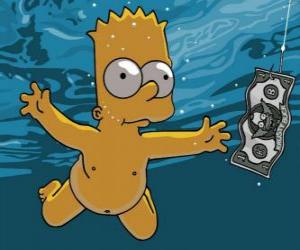 пазл Барт Симпсон подводного получить билет на крюке